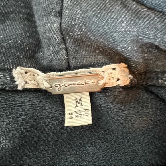 GIMMICKS [Buckle] Gray Washed Cowl Neck Sweatshirt M - Picture 10 of 11